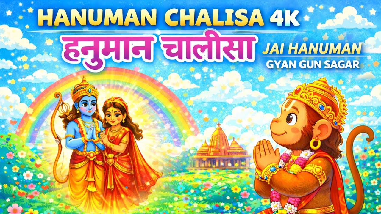 Hanuman Chalisa 4K | हनुमान चालीसा | Jai Hanuman Gyan Gun Sagar | Most Powerful Devotional Chant
