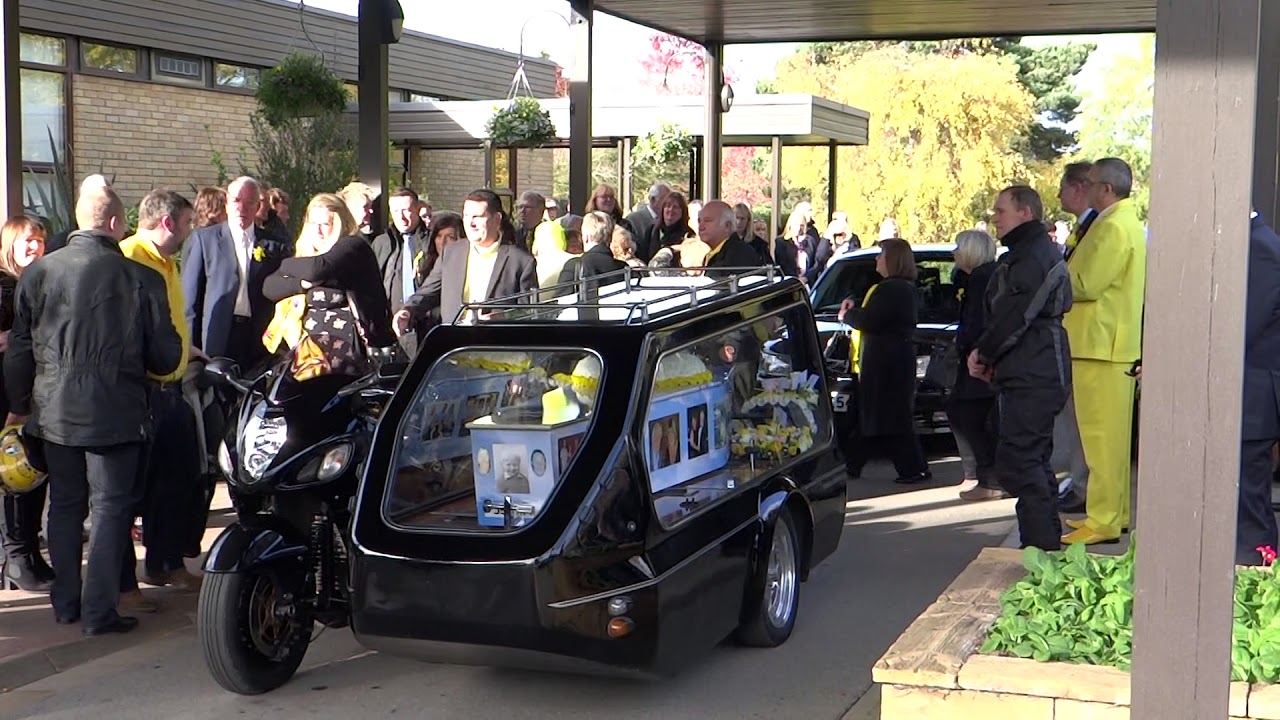 Ron's farewell ride 10th November 2017 - Motorcycle hearse (Suzuki Hayabusa),Colourful Coffin