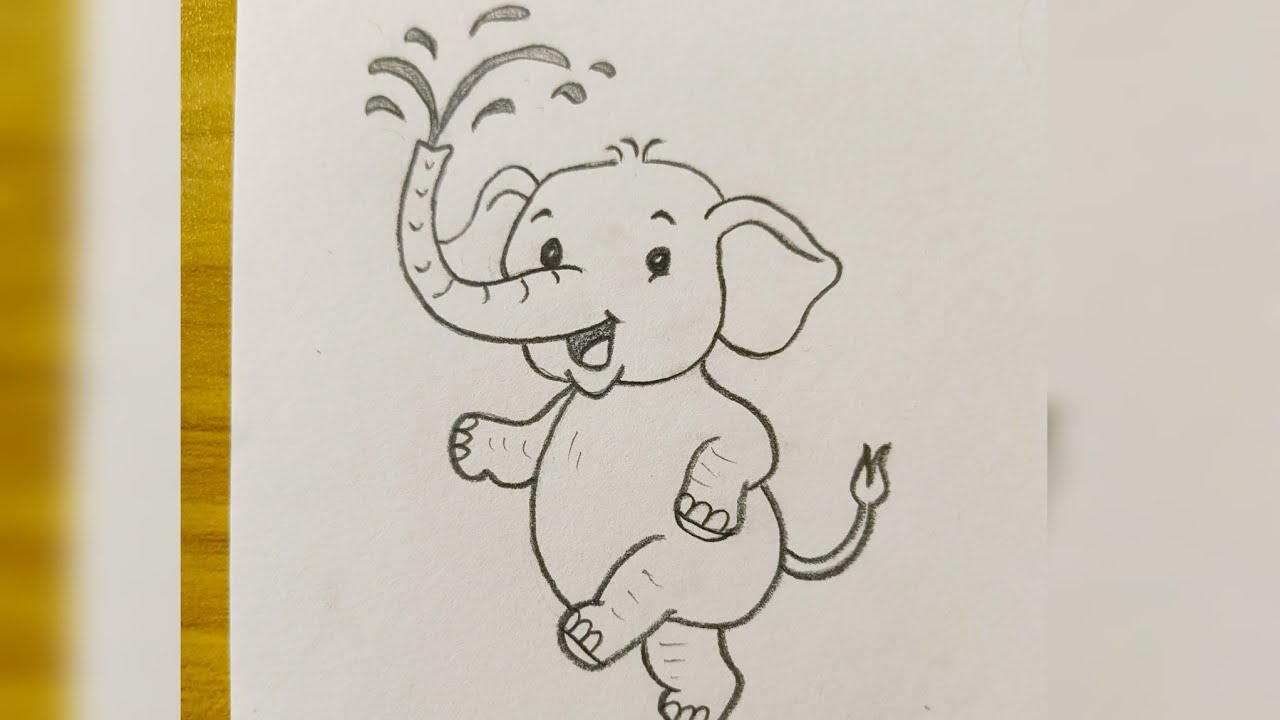You won't believe how easy it is to draw this! ✨ #drawingTutorial #Easyart #BabyElephant