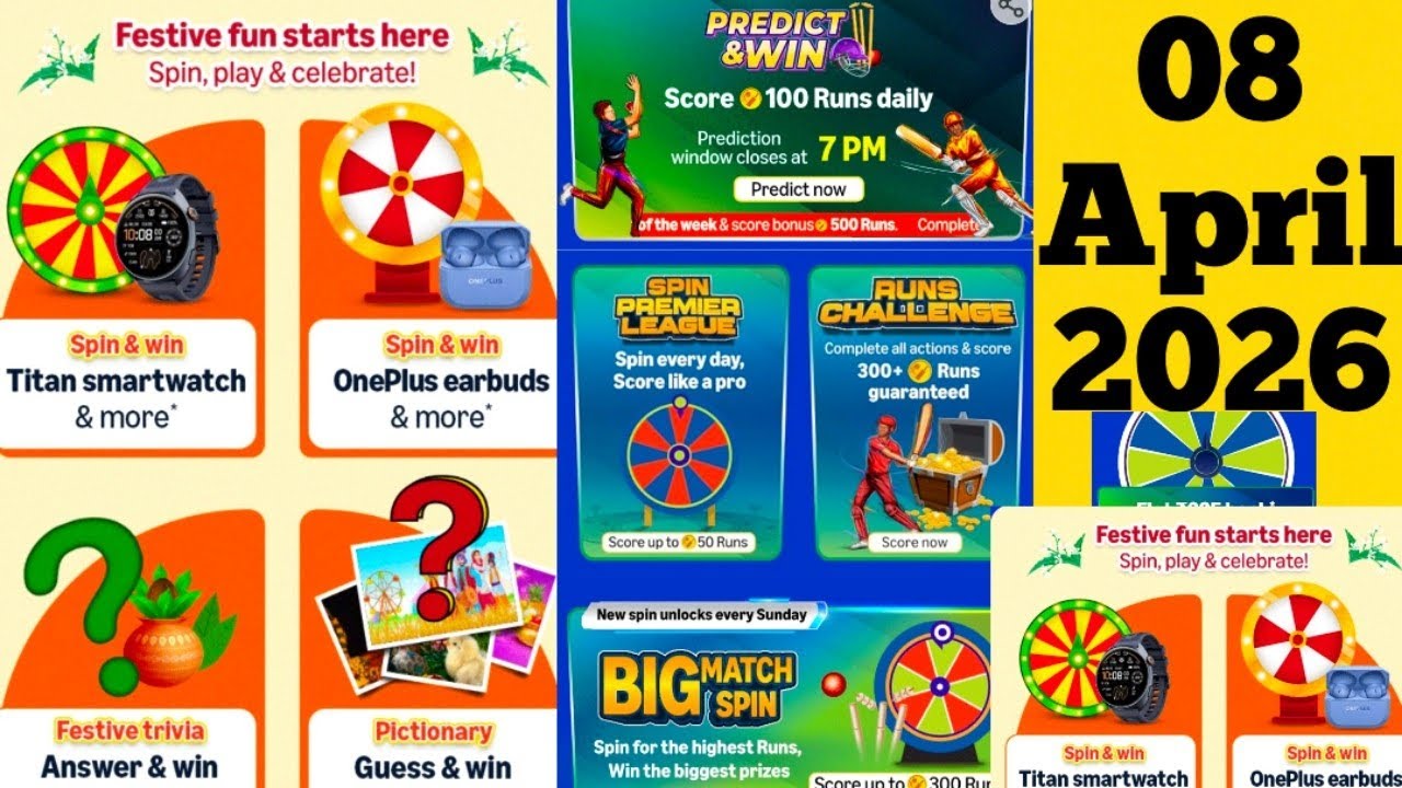 Amazon Festival Fun Starts Here Celebrate Quiz Amazon Smartwatch, OnePlus earbuds Quiz Answer Today