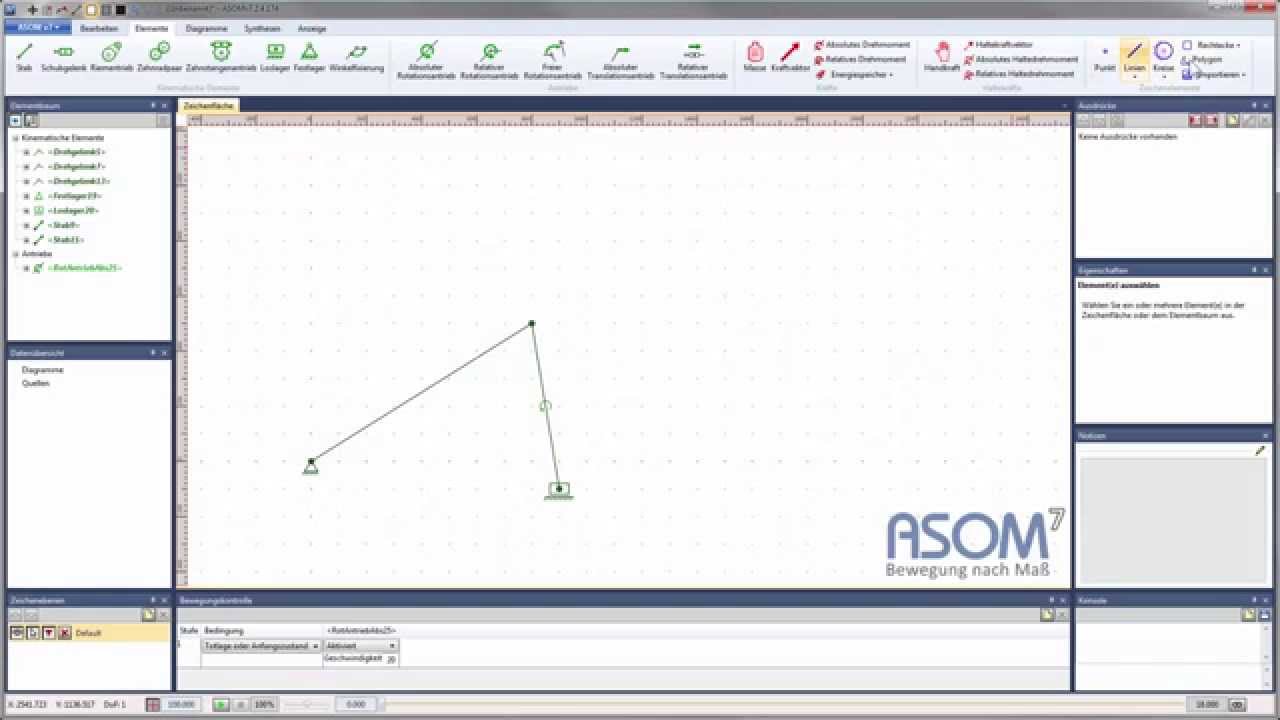 ASOM v7 TUTORIAL 004 Einfache Koordinateneingabe, Kinematik