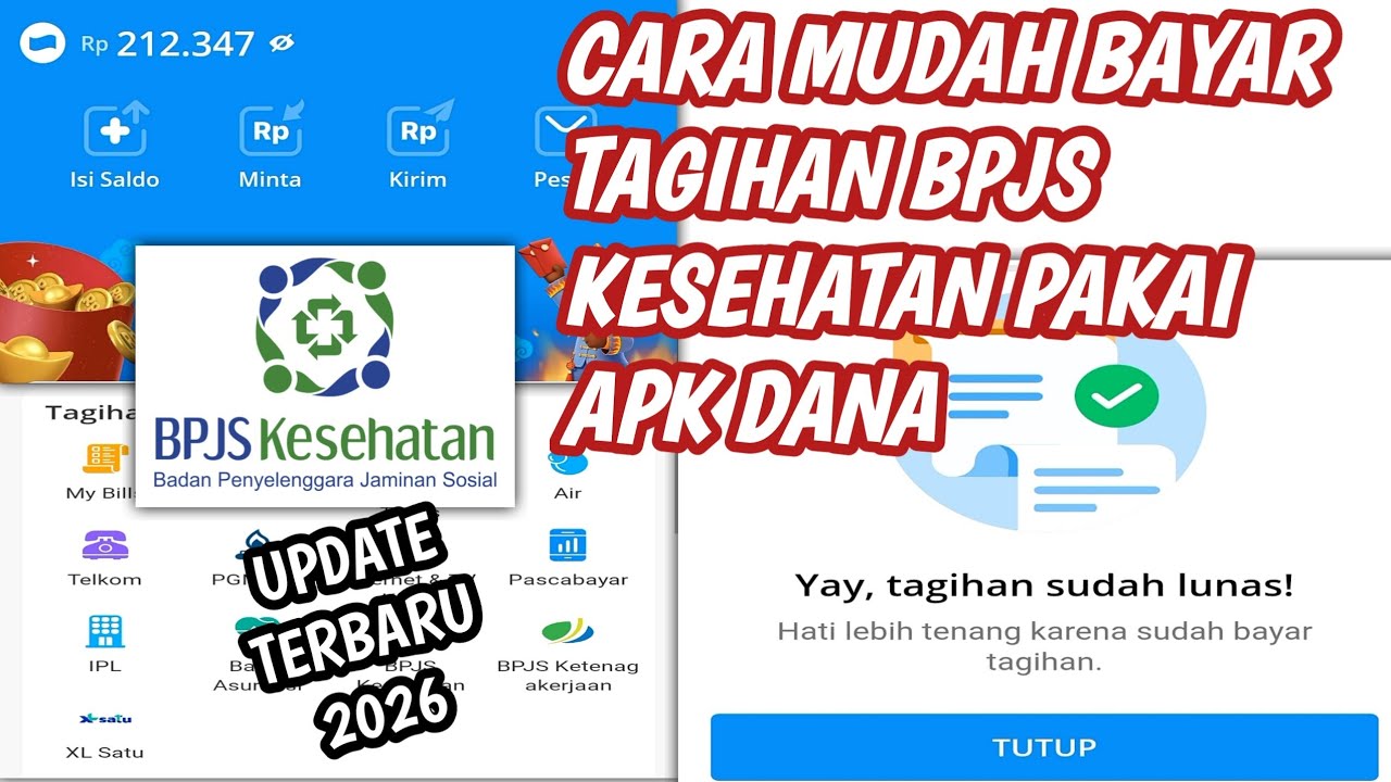 Berhasil! Cara Bayar Tagihan BPJS Kesehatan di Aplikasi DANA 2026 | Bayar 1 Keluarga Sekaligus
