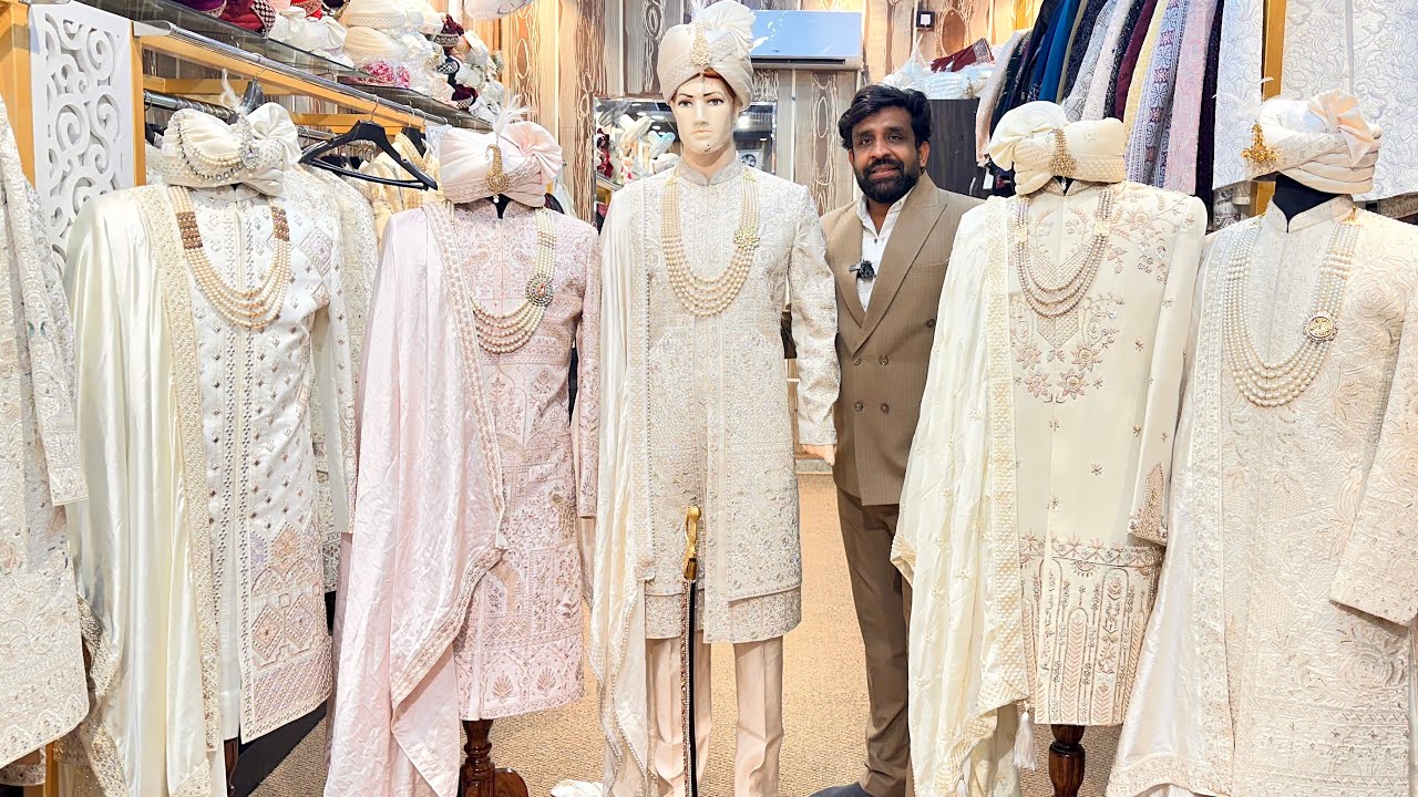 A Groom Wedding Sherwani Complete Solution Store | Ras Designer Sherwani Shop in Chandni Chowk 