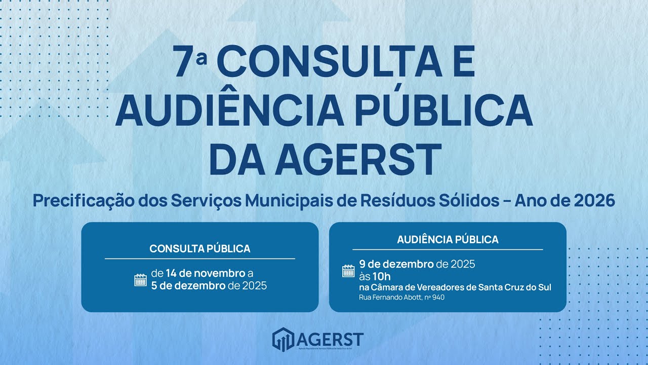 Audiência sobre a precificação dos serviços municipais de resíduos sólidos para 2026
