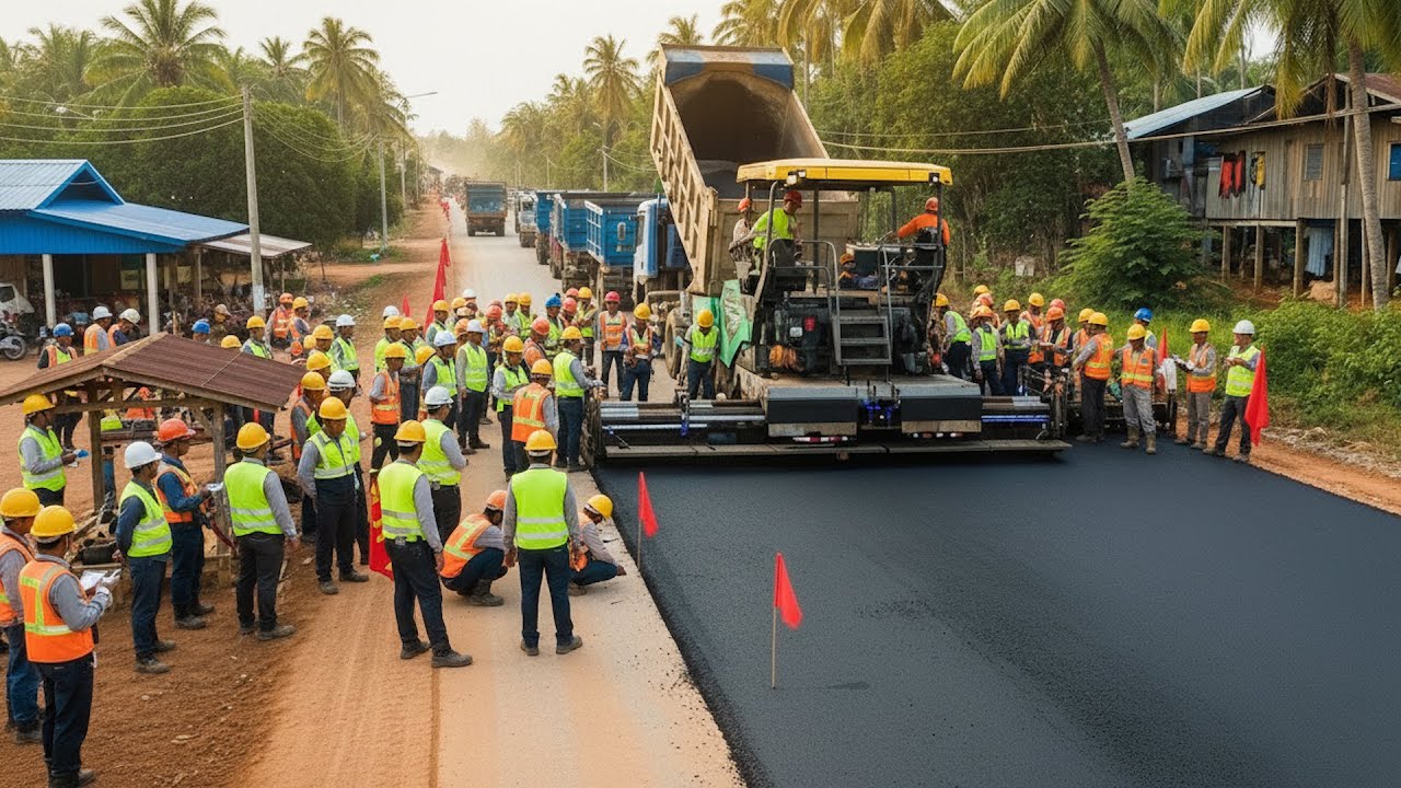 World’s Most Amazing Modern Road Construction Machines—Fastest Asphalt Paving in Action!