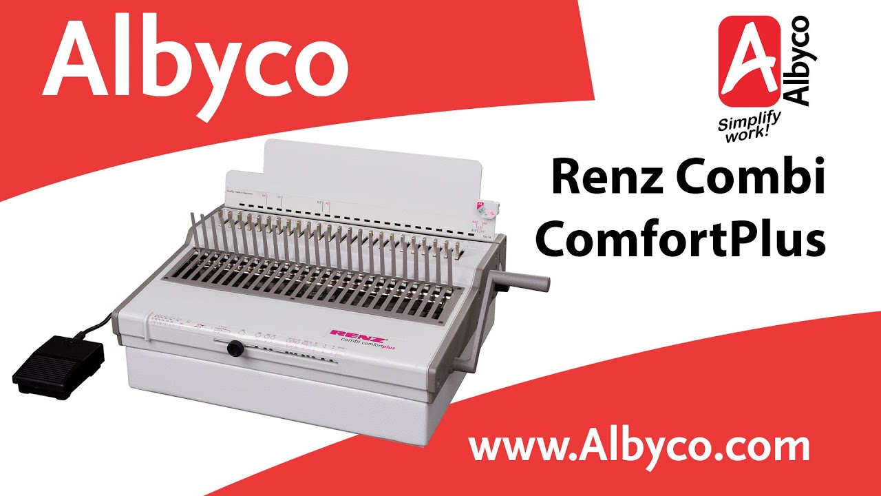 Renz Combi ComfortPlus, elektrisch pons/bindsysteem voor 21-rings plastic bindringen