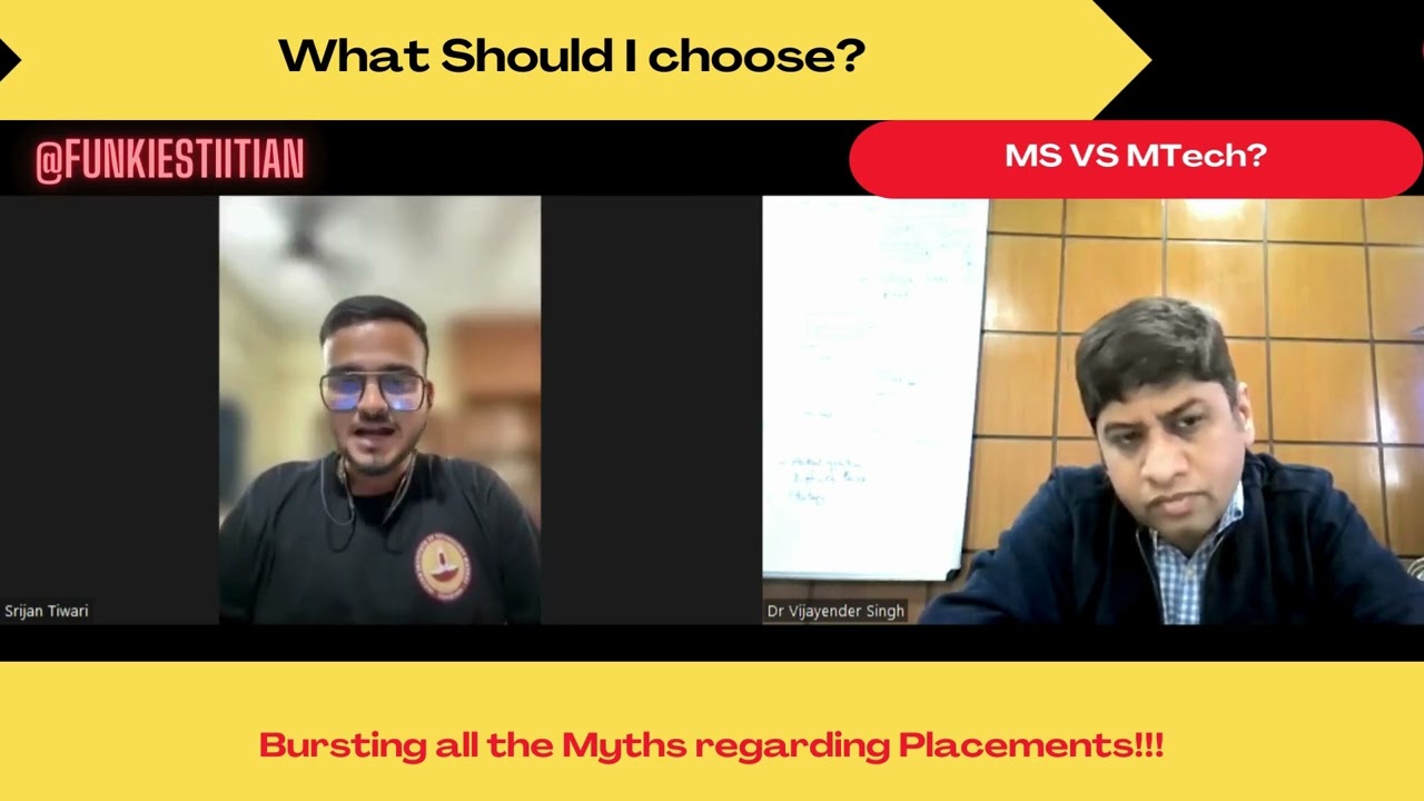 Which One is Better- MS Vs MTech? | Placement Opportunities?  #mtech #ms #iitadmissions #gate2024