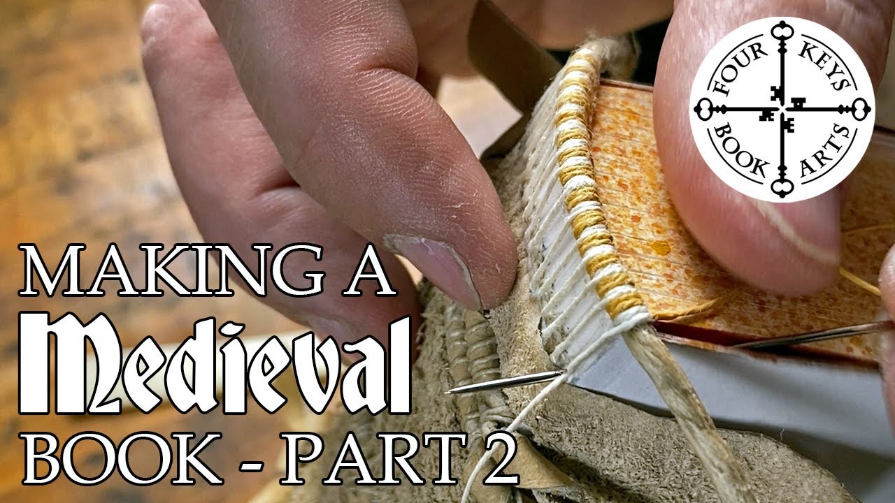 Making A Medieval Book By Hand - Part 2 - Trimming & Rounding, Edge Decoration, Sewing Endbands