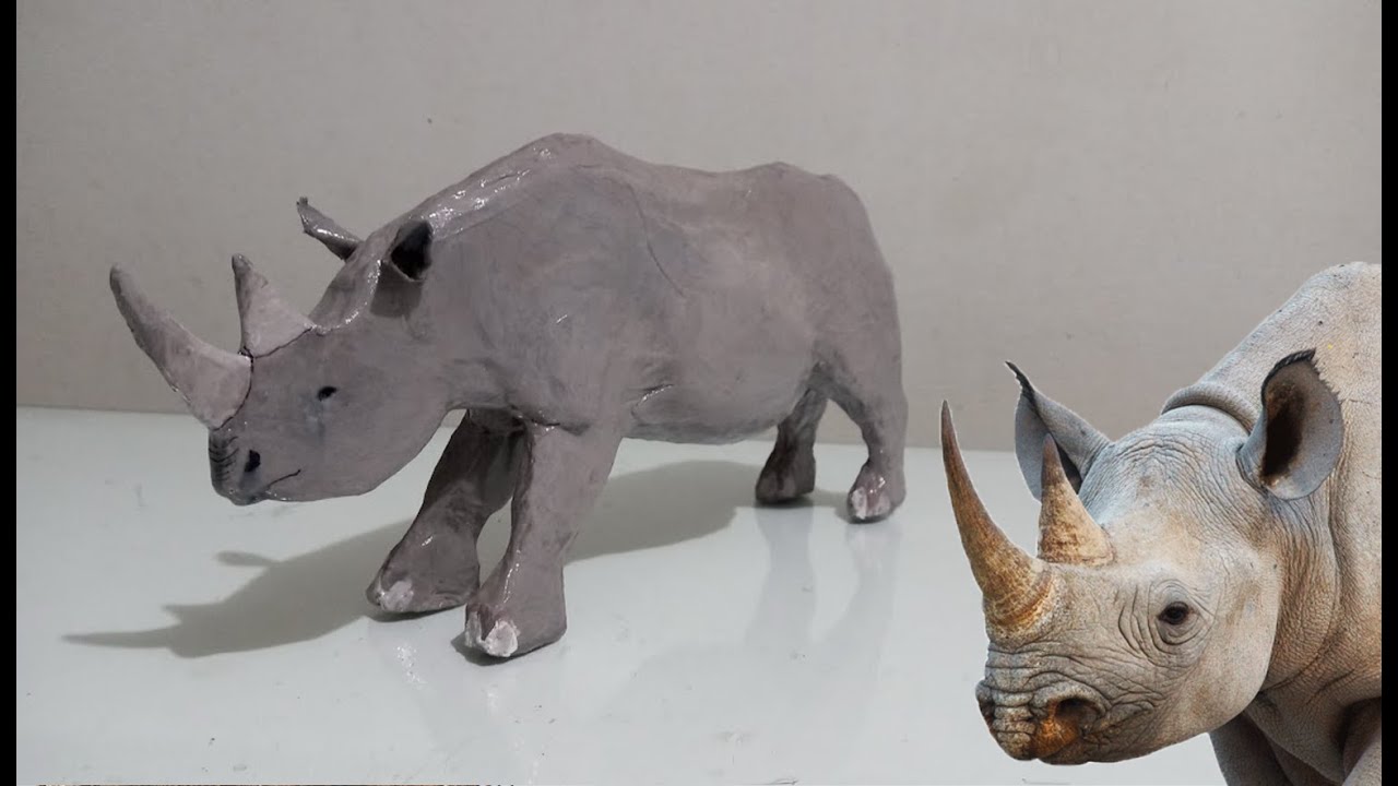 Como fazer um rinoceronte de papelão 🦏
