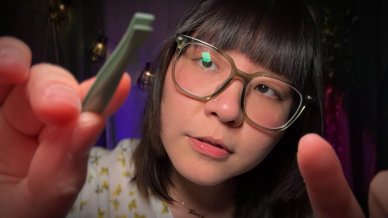 🎶 ASMR Fixing Your Eyebrows 💜 Personal Attention, Background music