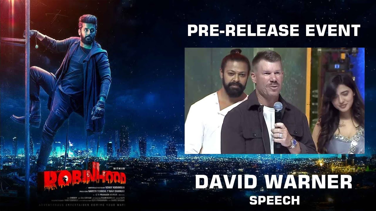 David Warner Speech Robinhood Pre Release Event & Trailer Launch | Popper Stop Telugu
