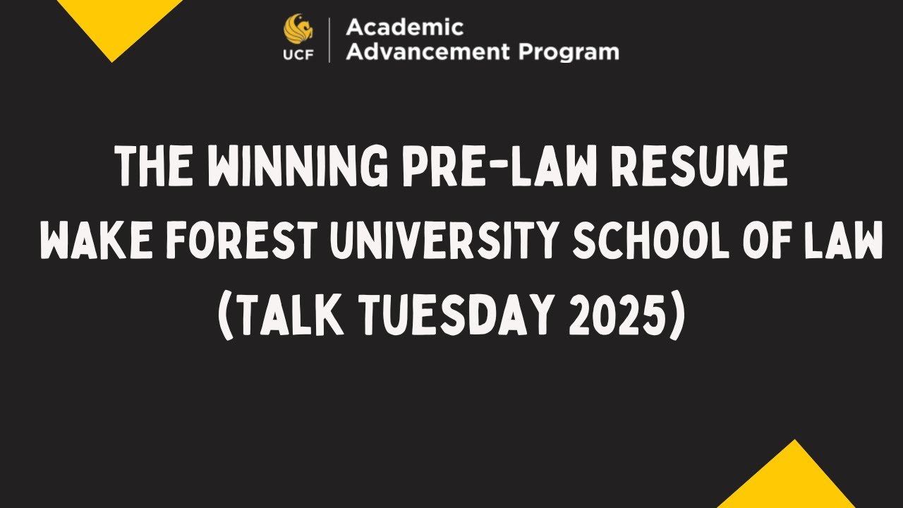 Wake Forest Law: Winning Pre-Law Resume (TT/9-16-25)