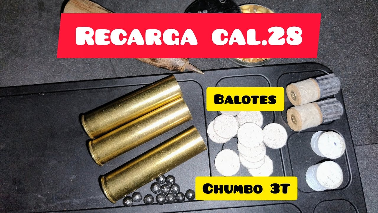 Como fazer a recarga do cal.28 gauge, com chumbo 3T e Balotes.