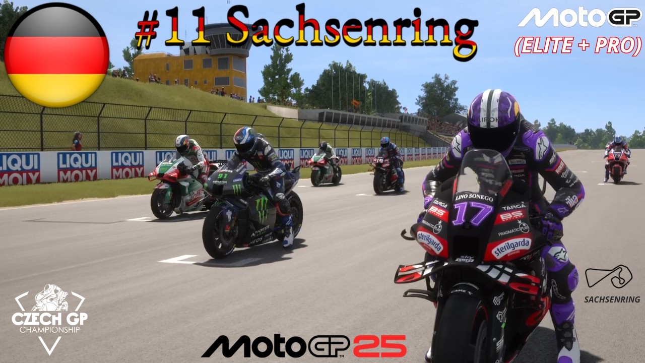 #11 GermanGP, Sachsenring, Czech GP Championship z.s. - závod sk. ELITE a PRO, MotoGP 25, PS5/PS4