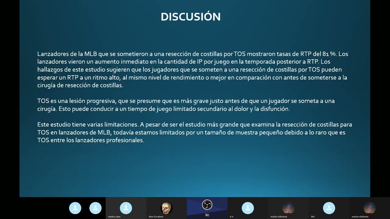 Sindrome del Operculo toracico en Jugadores de Baseball