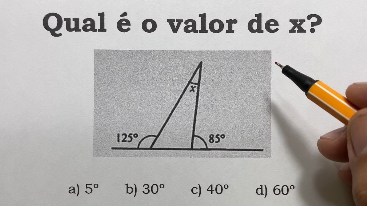 Qual é o valor de x no triângulo? Prof Robson Liers