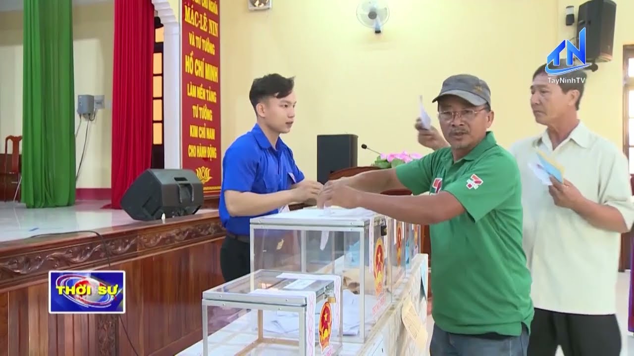 Cử tri xã Tân Trụ tích cực tham gia bầu cử | TayNinhTV