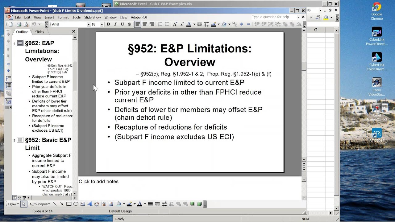 TAX7705 Webinars: Subpart F limitations & Dividends;  Intro to FX
