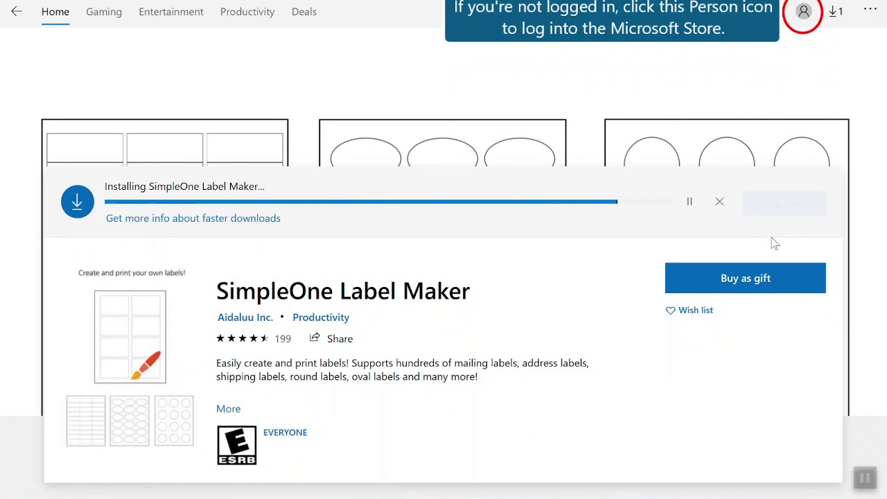 Install SimpleOne Label Maker from the Microsoft Store - easiest way to design and print labels