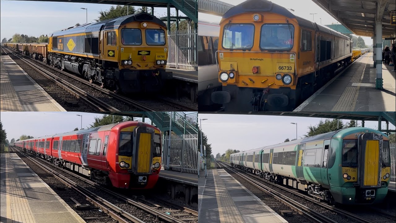 Two delayed engineering trains at durrington on sea station 29/03/2025