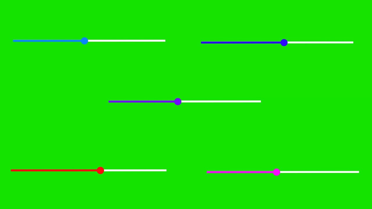 Green screen 5 color waiting bar animation video footage