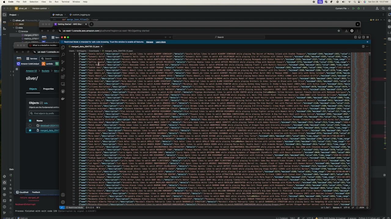 Medallion Architecture - Video 10 Setting up our Aws Glue Crawler and using the Aws Data Catalog