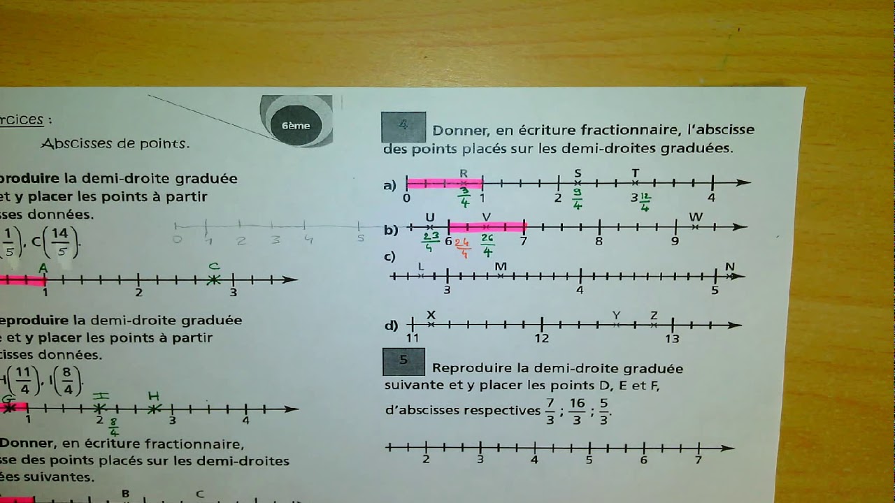 Correction exercices abscisses de points