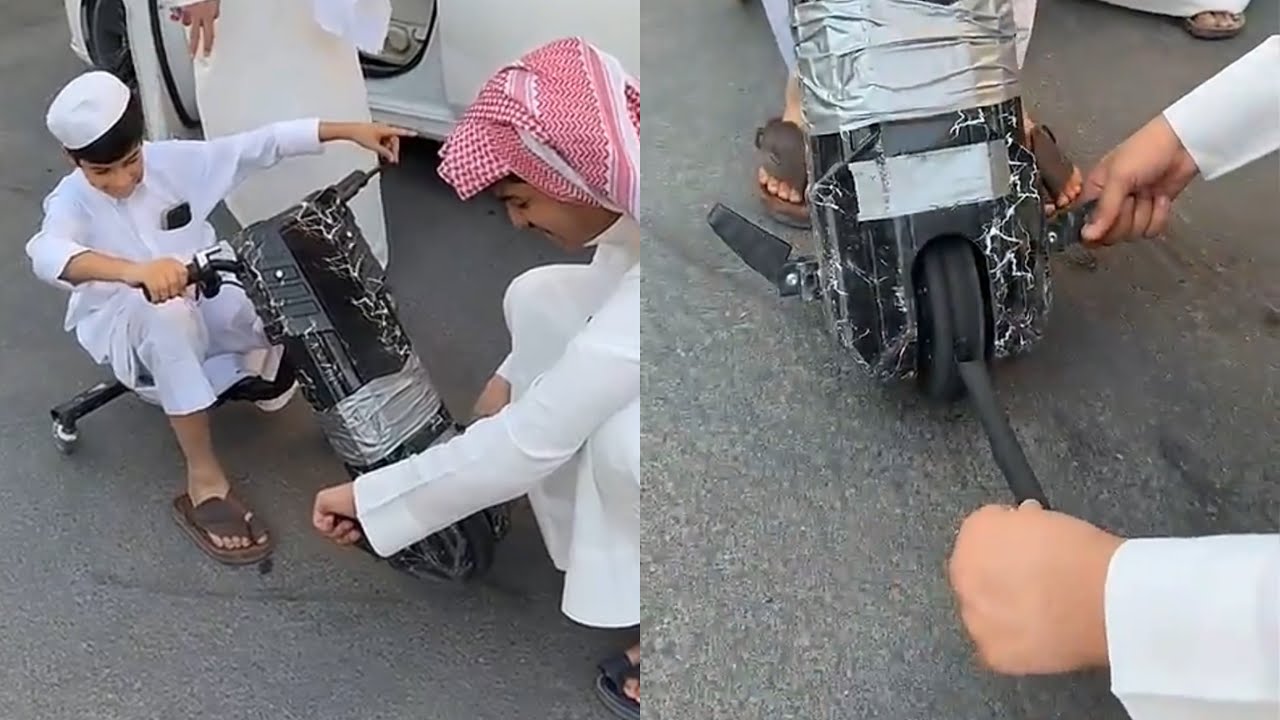 احمد حرق كفر السكوتر من كثر التفحيط 😂 