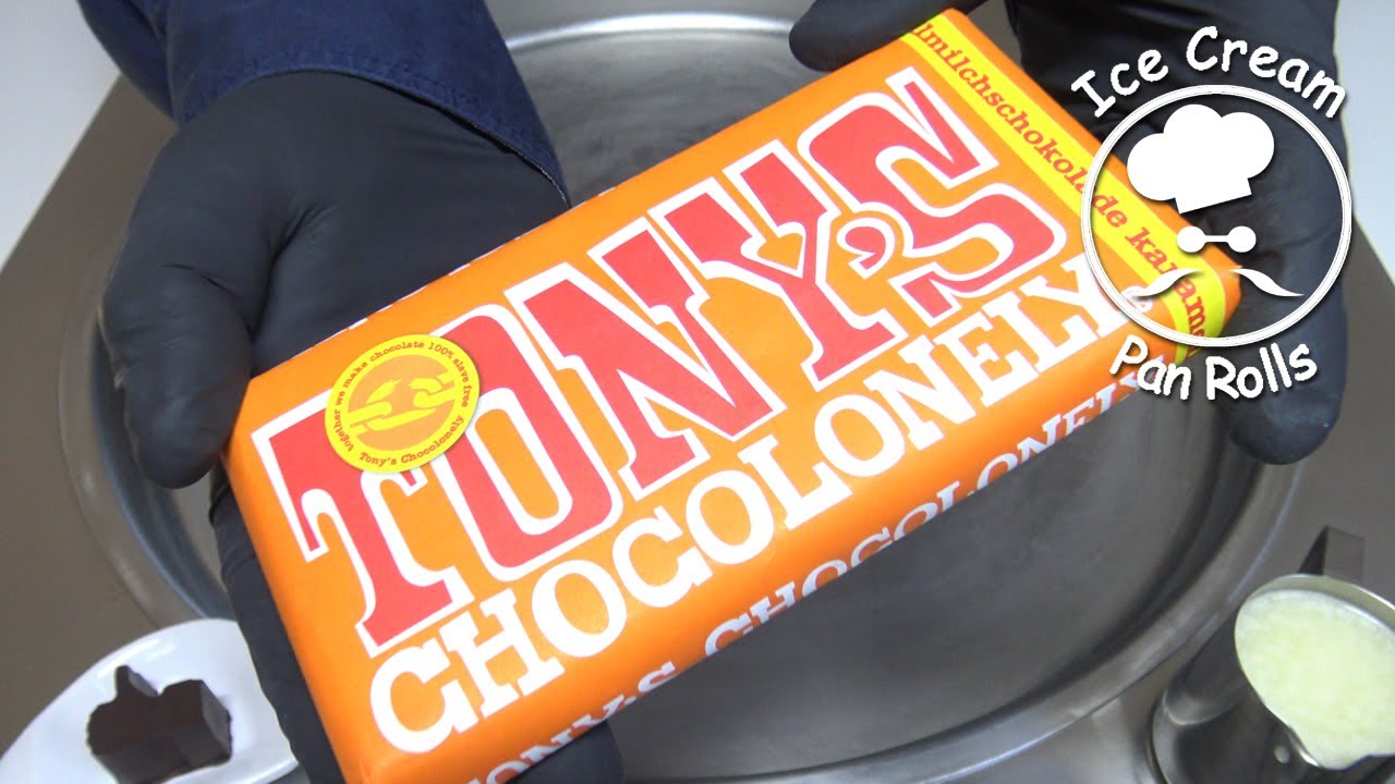 TONY'S CHOCOLONELY chocolate Ice Cream Rolls | oddly satisfying asmr food sound | no talking