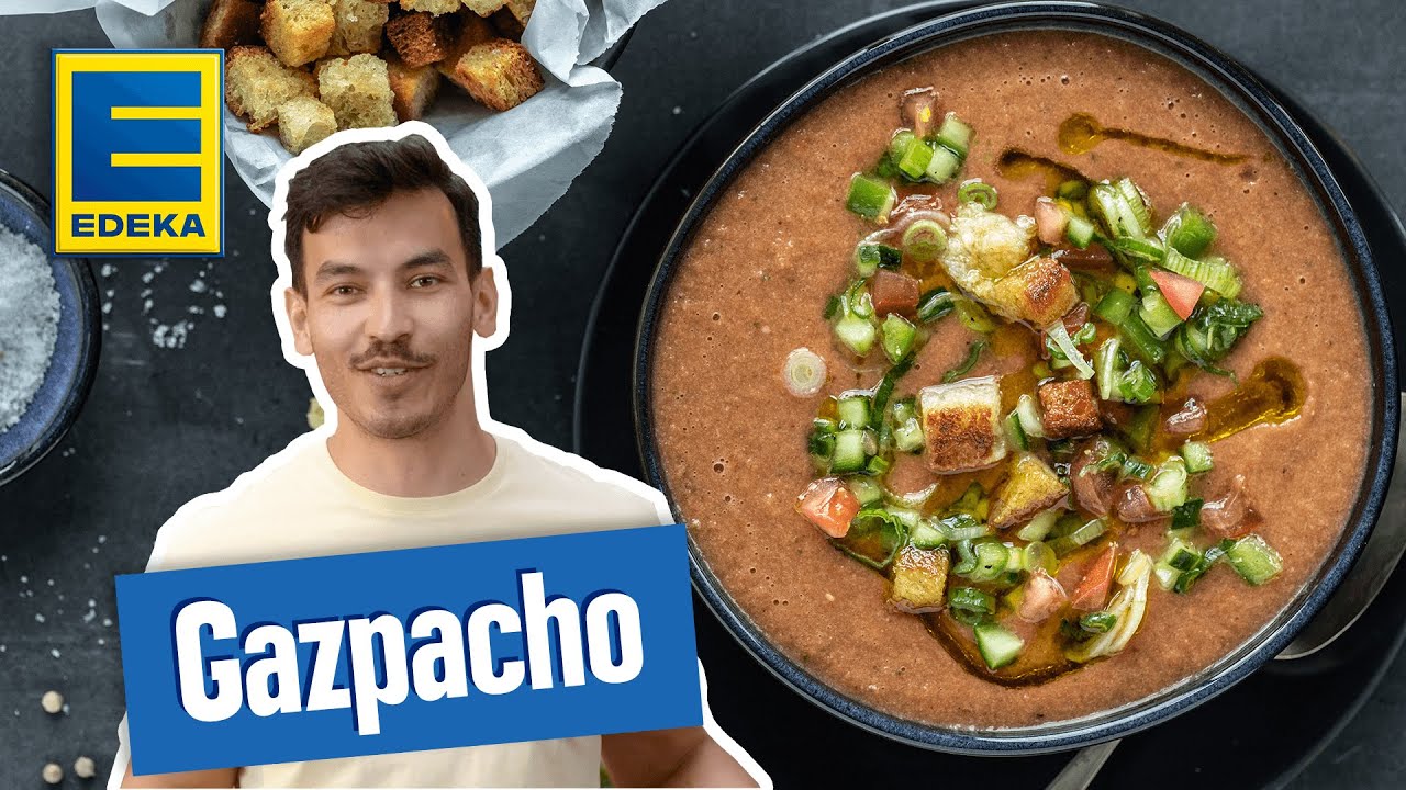 Gazpacho Suppe | Kaltes Sommersuppen Rezept mit Gemüse