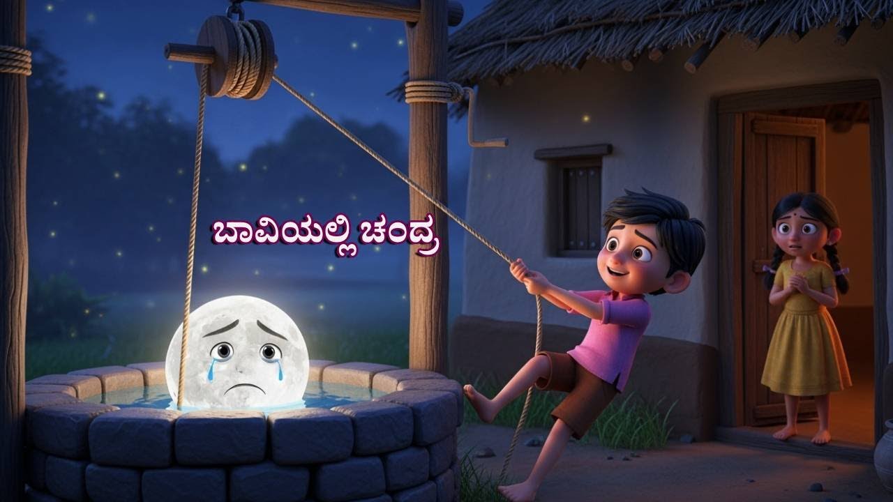 Baviyali chandra🌝 | ಬಾವಿಯಲ್ಲಿ ಚಂದ್ರ🌝 |  #nostalgia  #kannada #viralvideo #janapada