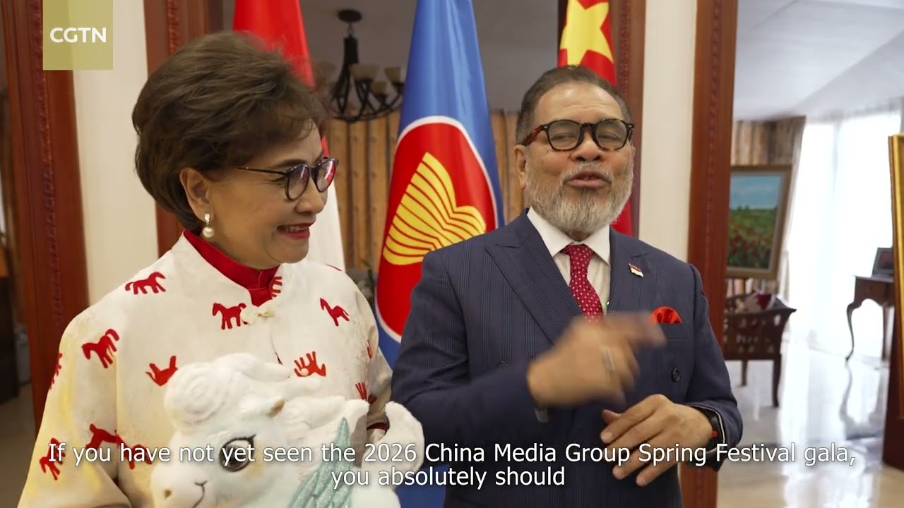CGTN presents CMG Spring Festival Gala mascot to Indonesian Ambassador