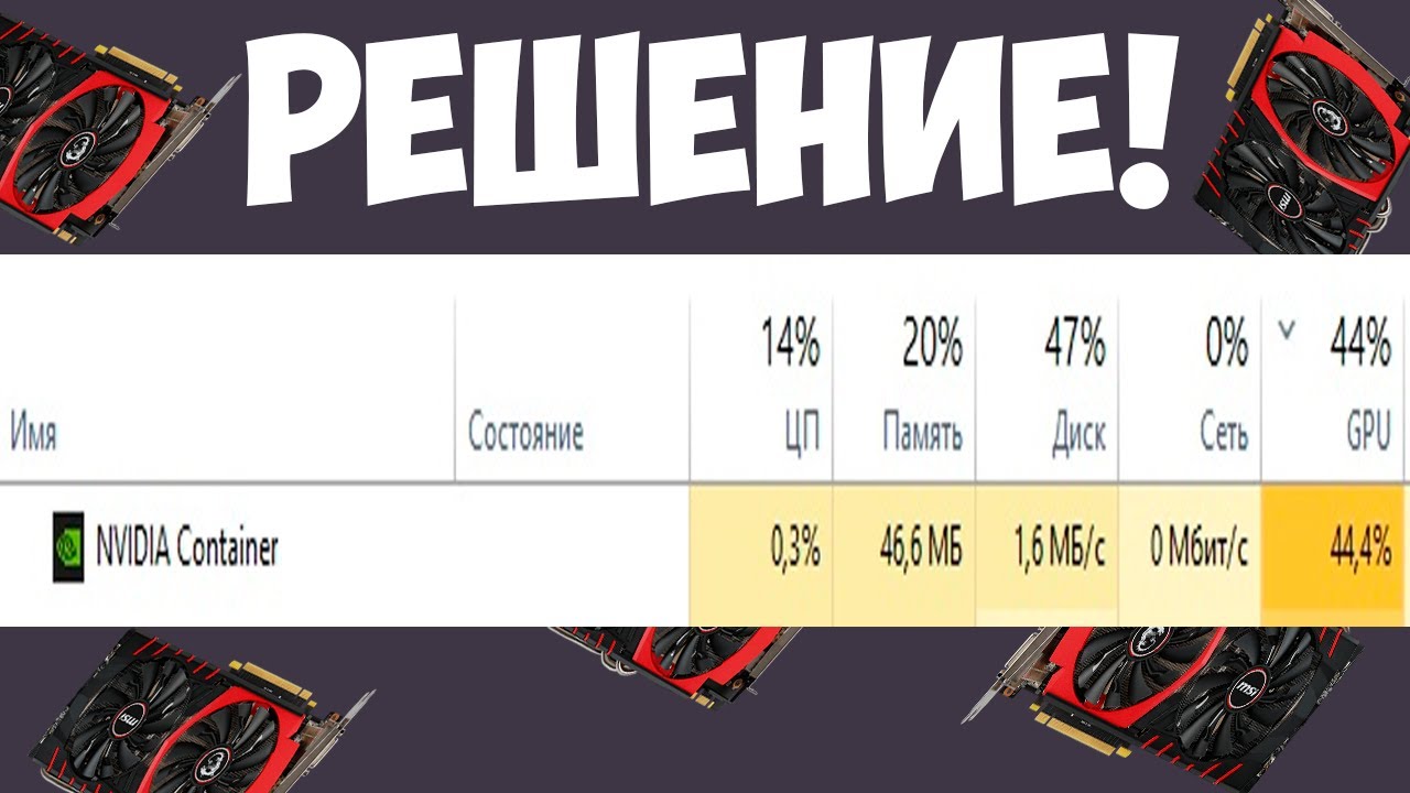 Почему NVIDIA container грузит видеокарту 2026 / Почему видеокарта нагружена на половину в простое