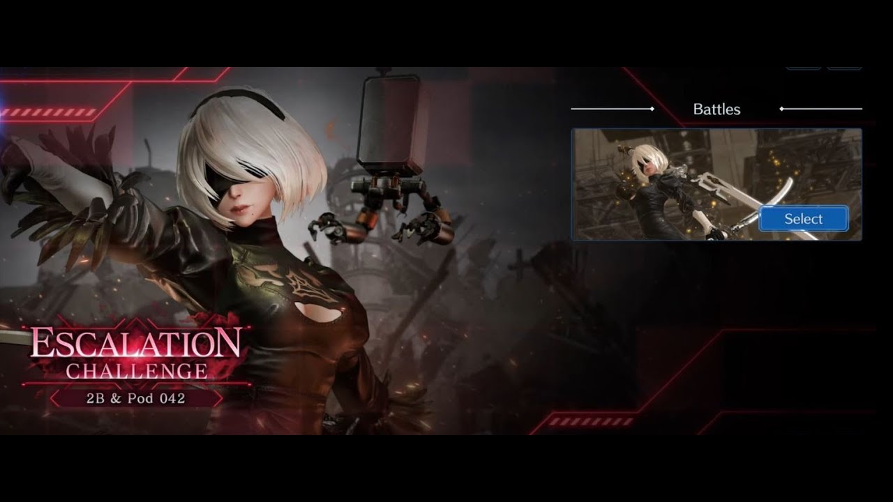 Ever Crisis X Nier Series - Escalation Challange 2B +Boss Pod 042 Gameplay Footage