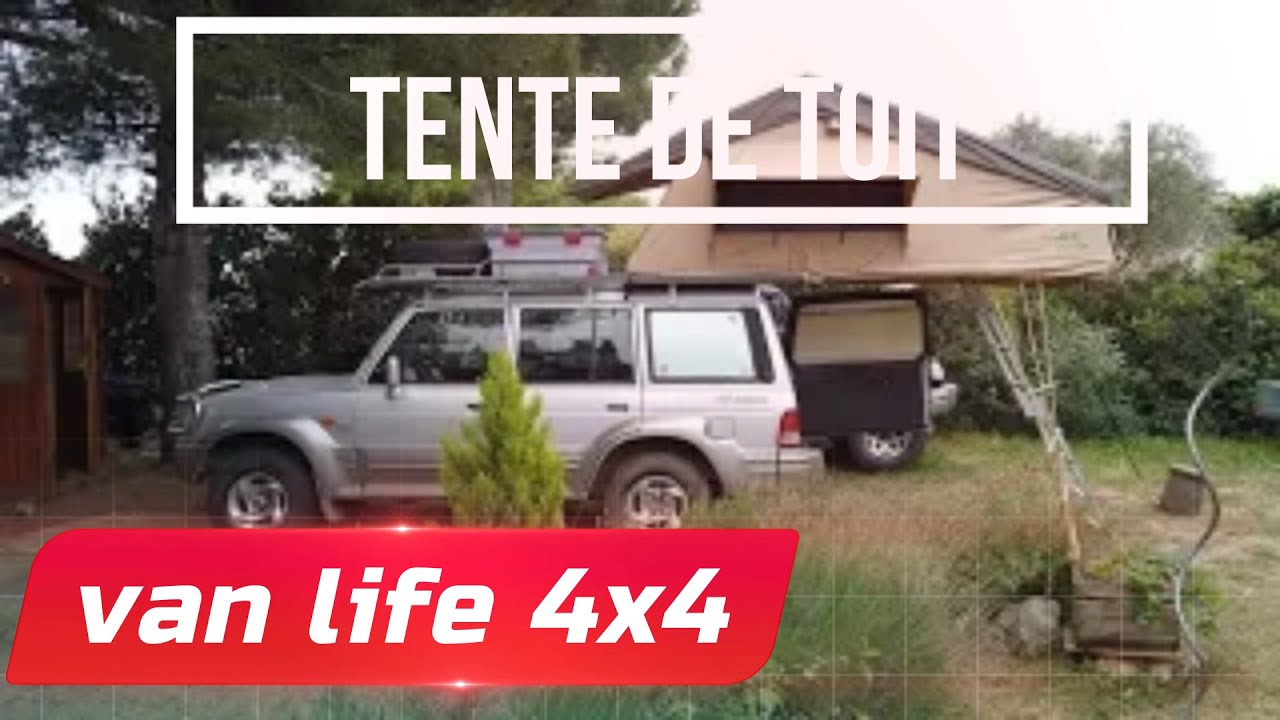 Hyundai galloper , tente de toit + agencement + astuce