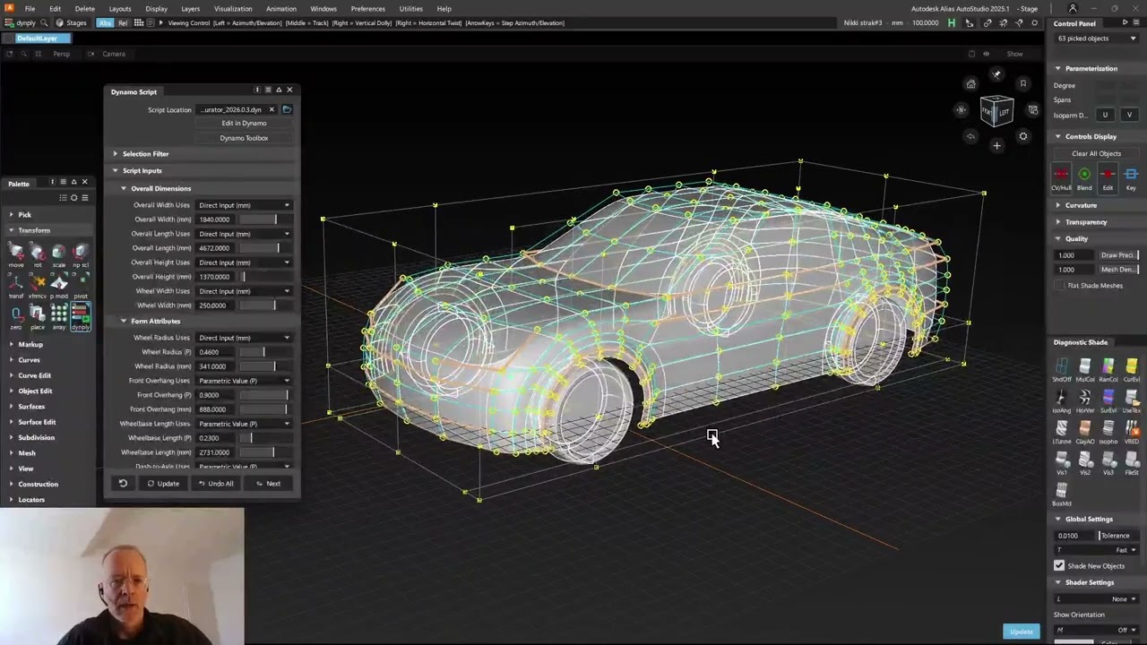 Parametric Car Generation (Nurbs and/or subd) using Dynamo in Alias