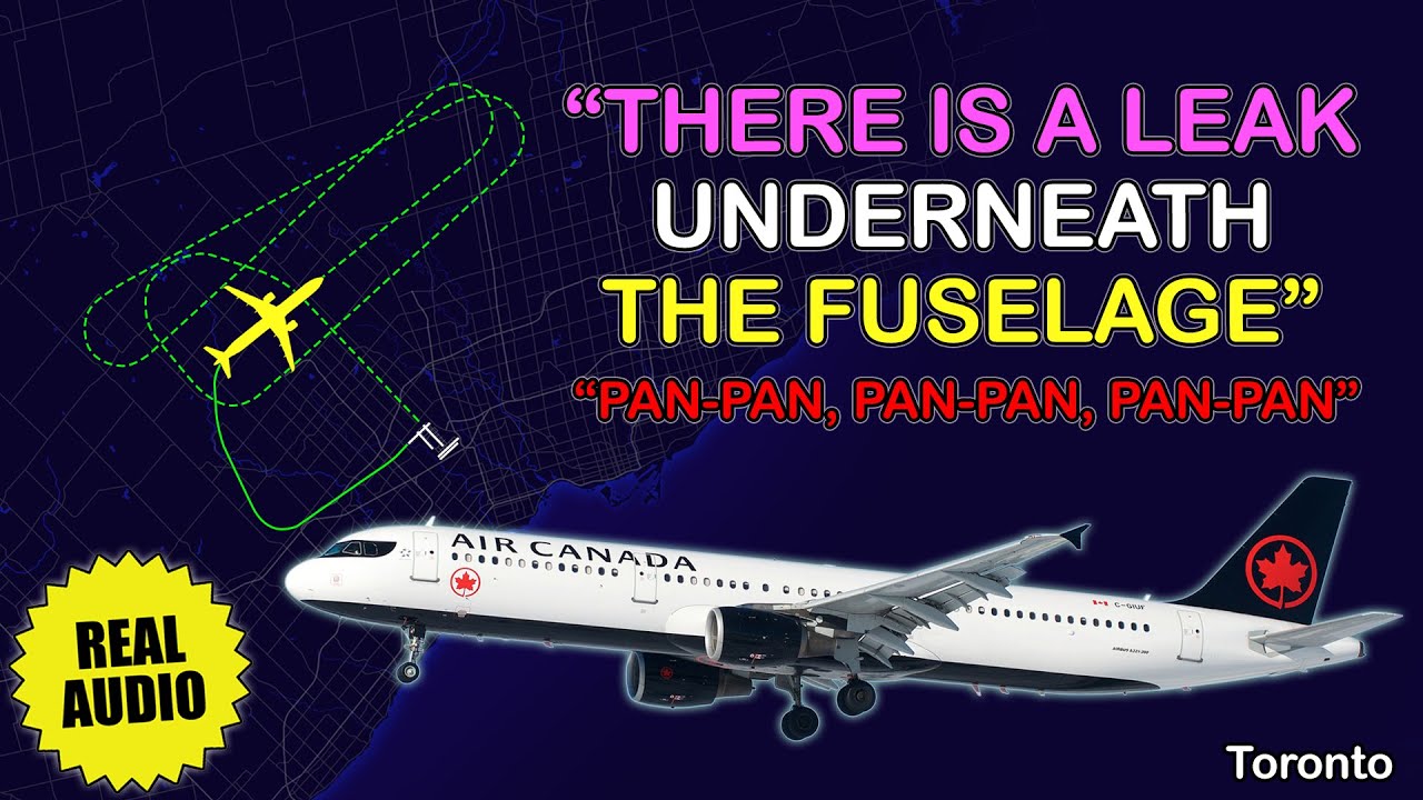 PAN-PAN. Hydraulic system failure and fluid leak. Air Canada A321 returns to Toronto. Real ATC