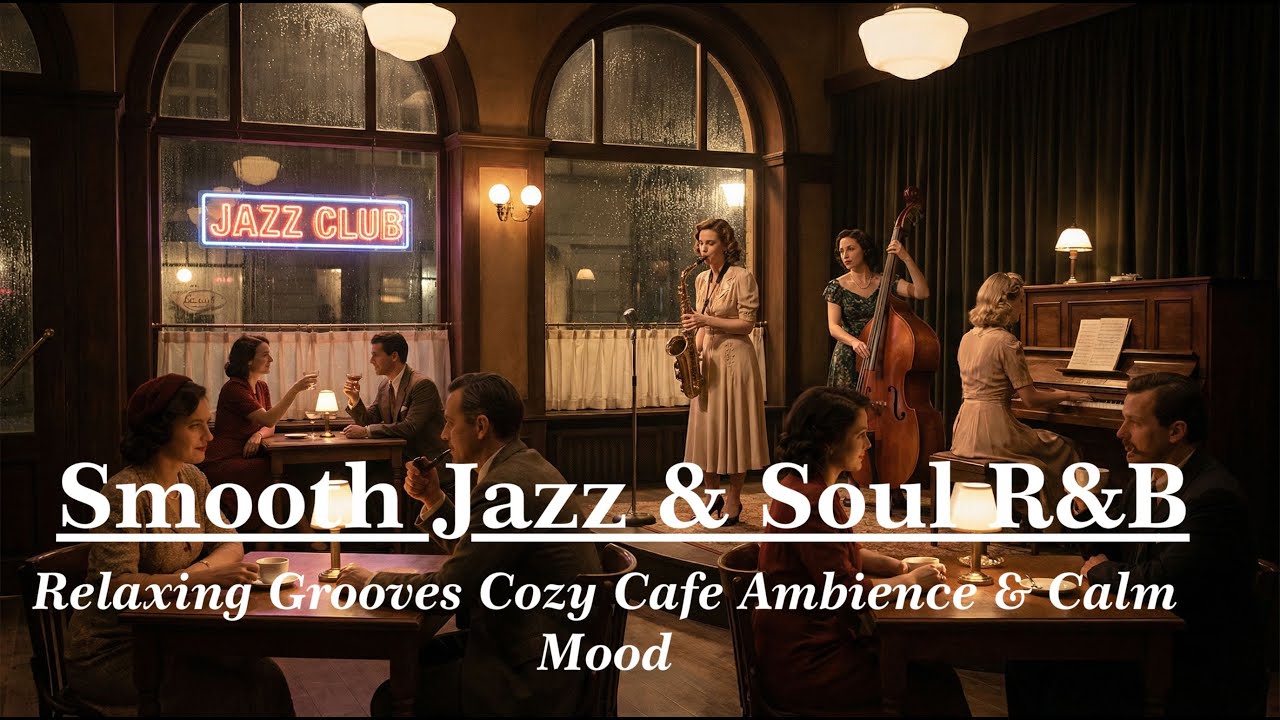Smooth Jazz & Soul R&B |  Relaxing Grooves Cozy Cafe Ambience & Calm Mood