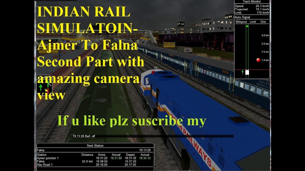 Indian rail simulator-Ajmer to Falna JN superfast part second