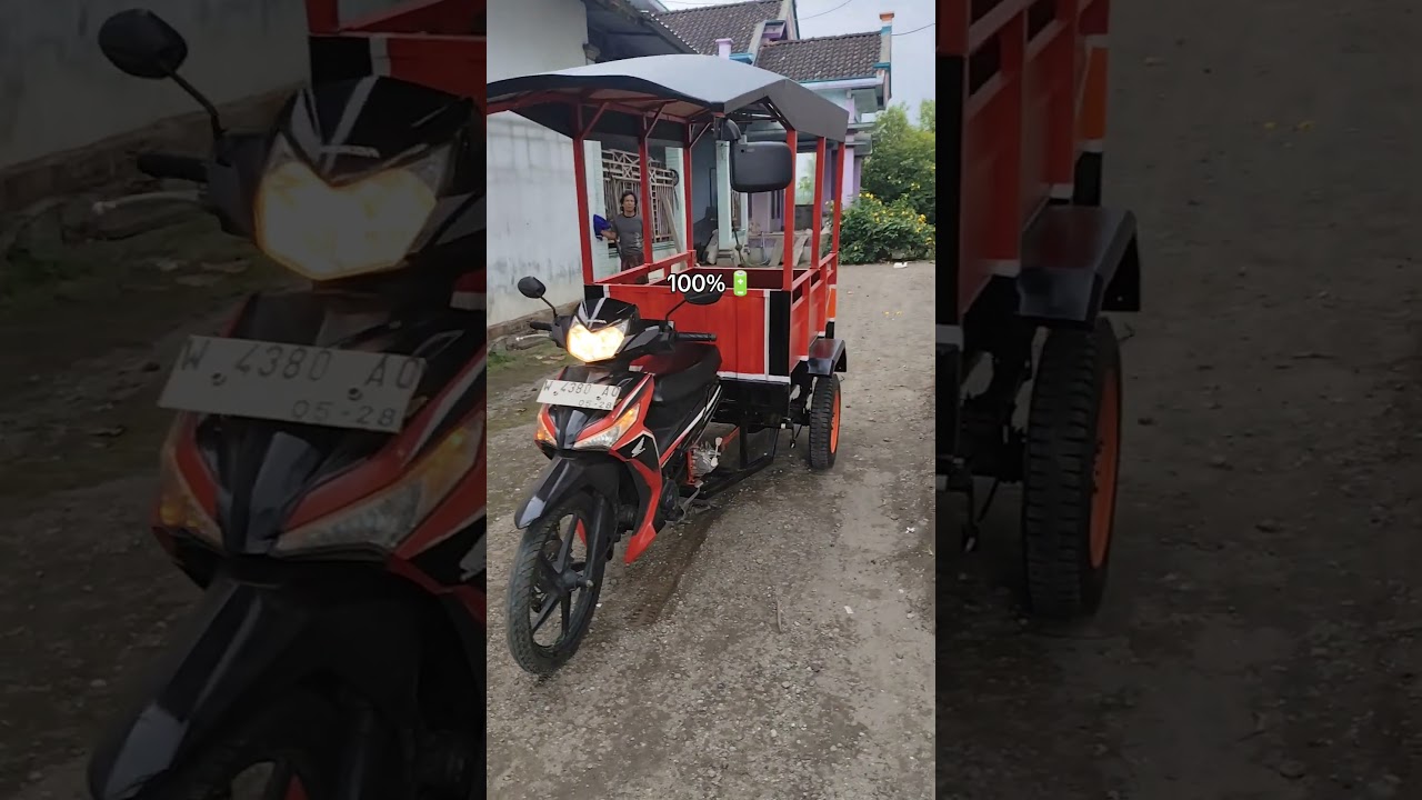 Motor roda dua berubah menjadi motor roda tiga #diy