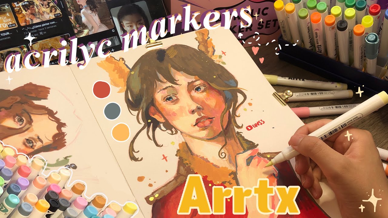 ⁺˚⋆｡°✩₊DIBUJANDO con MARCADORES ACRÍLICOS + GIVEAWAY!! ft. Arrtx | luvss₊✩°｡⋆˚⁺