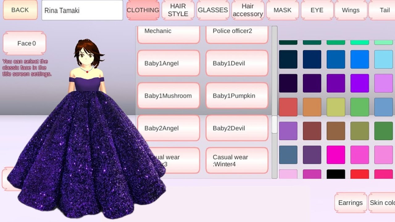 Rina New Princess ball gown purple 💜 #sakuraschoolsimulator #ballgown #eveningdress  #formaldress 