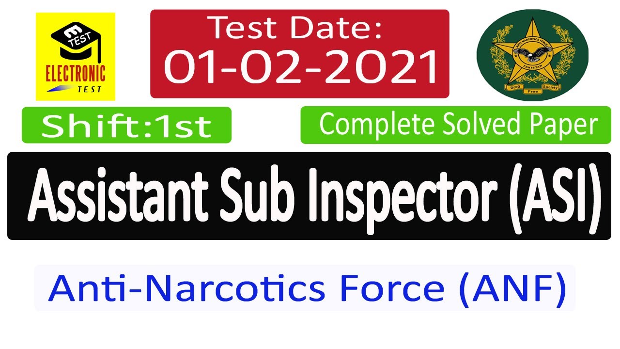 Assistant Sub Inspector ASI ANF Paper 01-02-2021 First Shift||ASI ANF Past Papers||ETEST