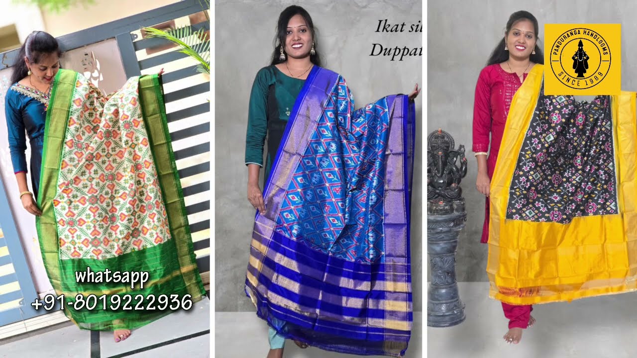 #pochampally #ikkat #silk #duppatas #ikkatduppatas #pochampallyduppatas #silkduppatta #weavers #ikat
