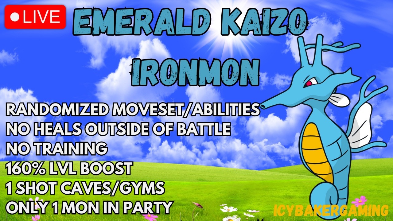 🔴LIVE - EMERALD KAIZO IRONMON - ↑▲KINGDRA WATER SPOUT RUNNING▲↑
