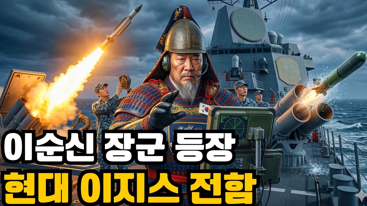 시간 여행 후 1598년에서 온 이순신 제독, 현대 이지스 구축함 전투 지휘