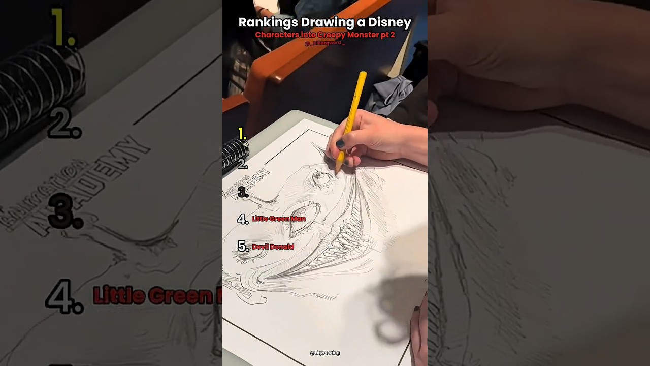 Turning Disney Characters into Monsters 💀. #spooky #drawing #art