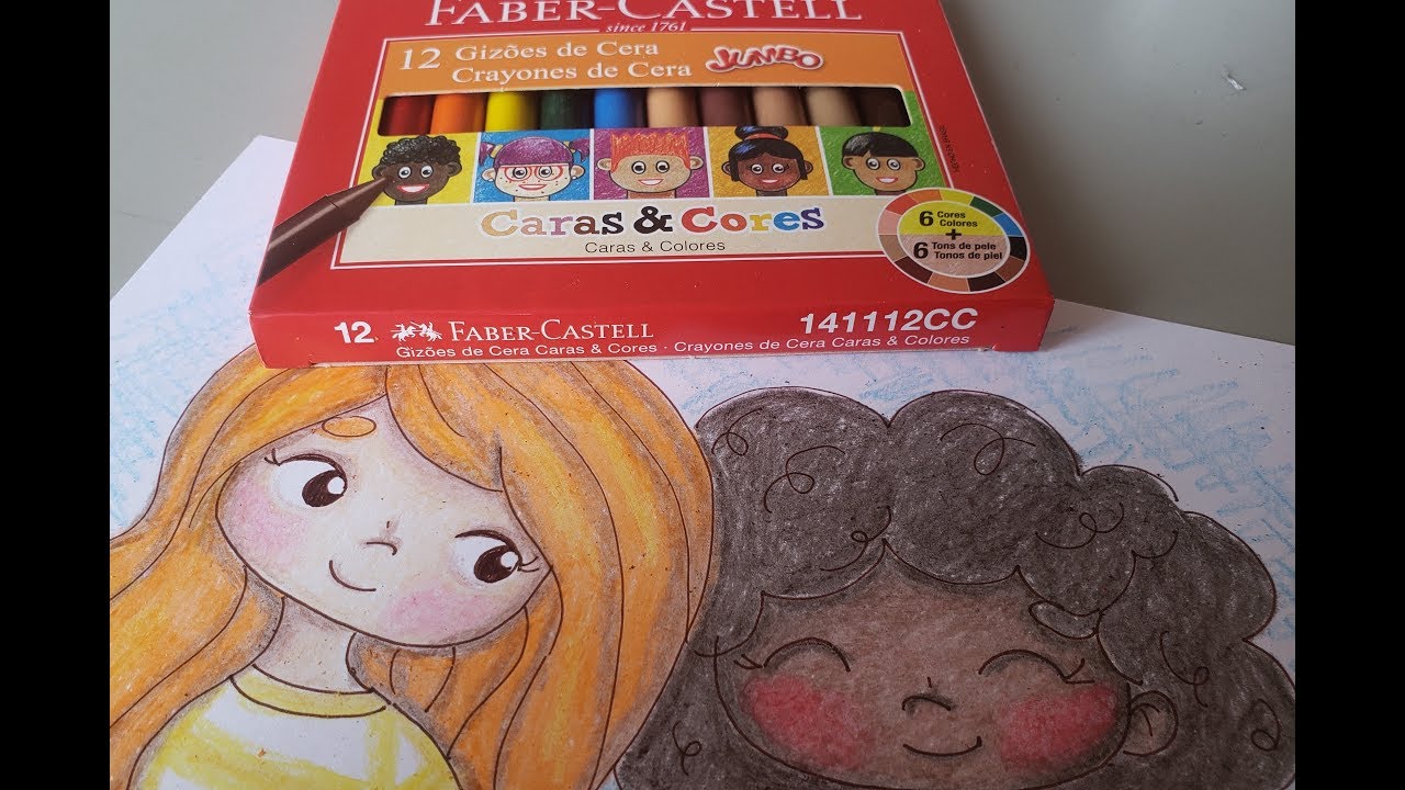 Testando Giz de cera Caras e Cores Faber Castell