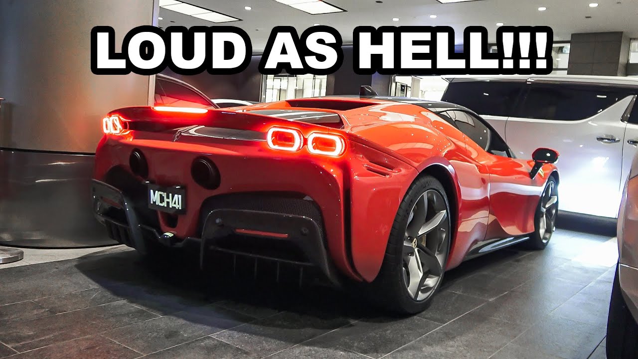 LOUDEST FERRARI SF90 TUNED UP TO 1500HP++ CRAZY SOUND!!! COLD START!!! #malaysia