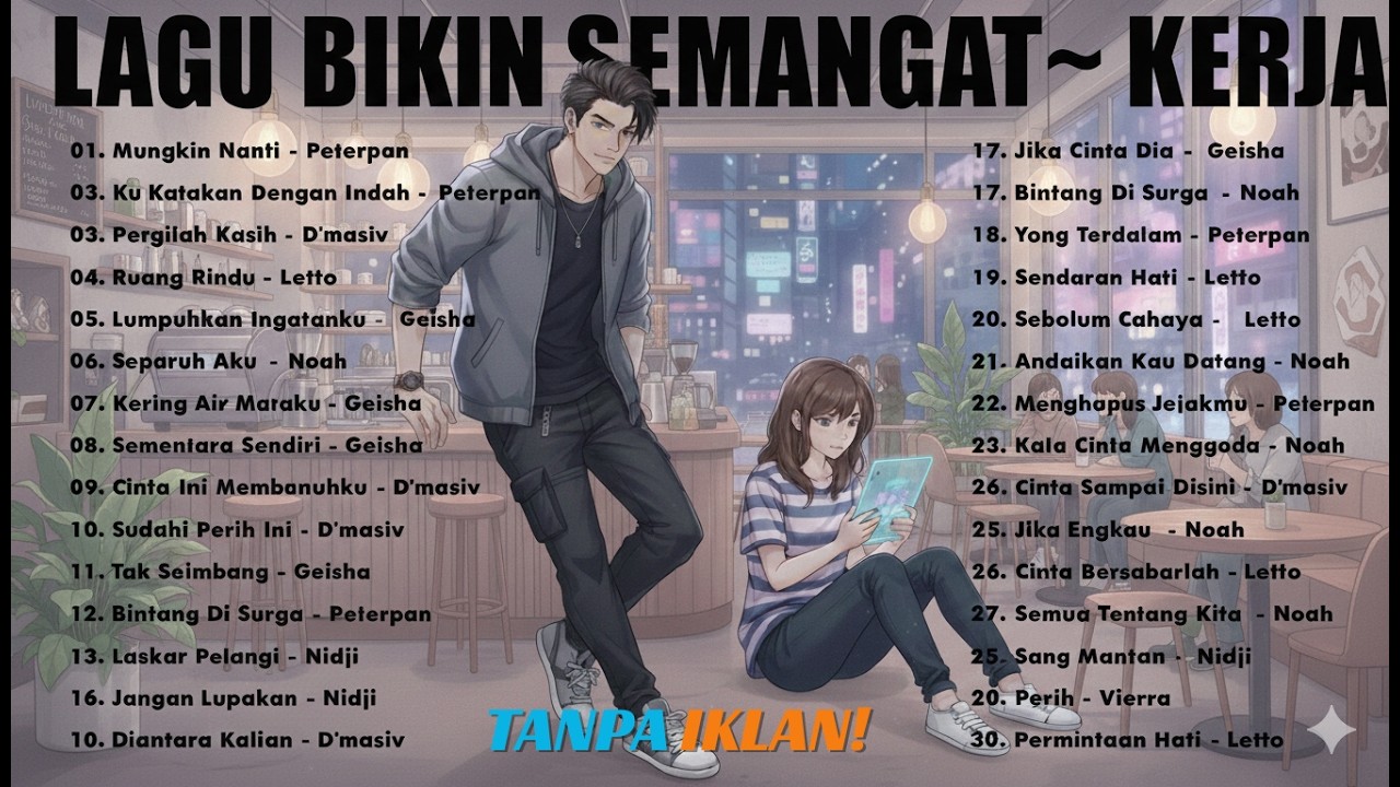 [TANPA IKLAN] LAGU SANTAI BUAT KERJA - LAGU POP HITS INDONESIA TAHUN 2000AN 🎶 TEMAN PRODUKTIF 💻✨